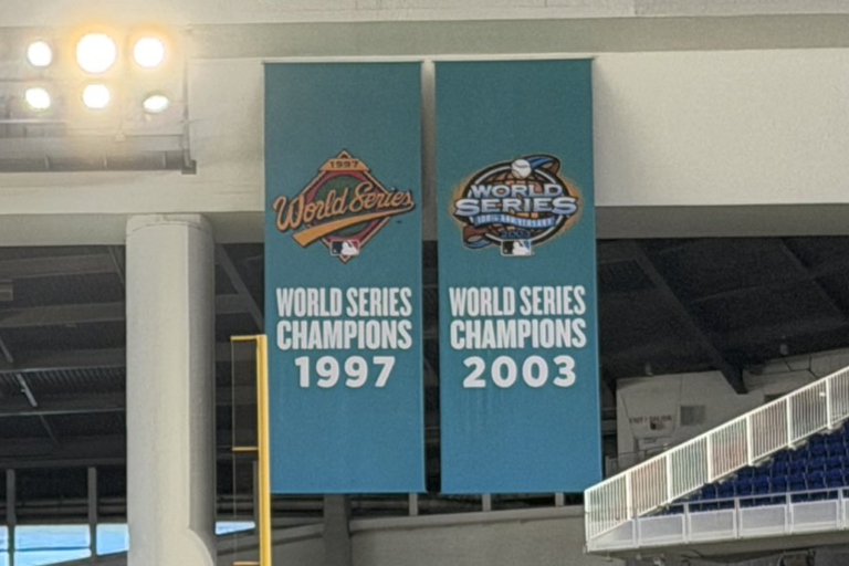 Marlins' World Series banners relocated, improved for 2026 season
