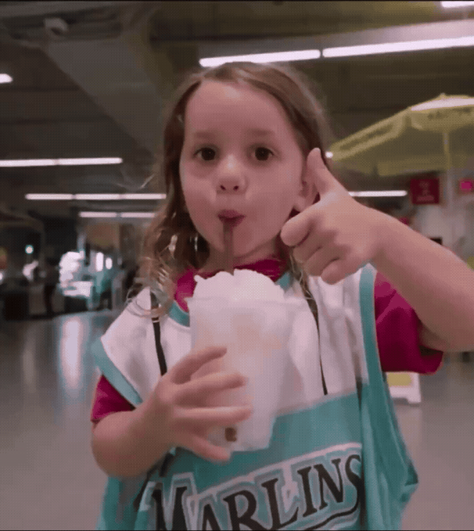 marlins fan girl thumbs up.gif